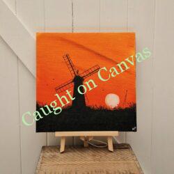 Orange Windmill Sunset