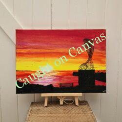 Portsoy Dolphin Sculpture Sunrise