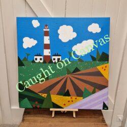 Happisburgh Norfolk Fields. Original Abstract Canvas.