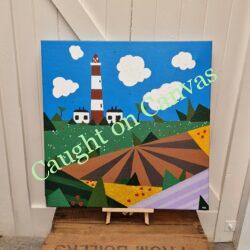 Happisburgh Norfolk Fields. Original Abstract Canvas.