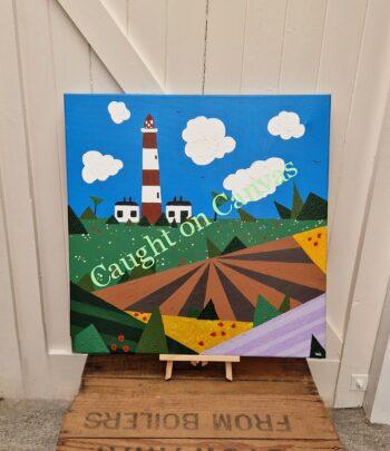 Happisburgh Norfolk Fields. Original Abstract Canvas.