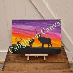 Deer Family - Scottish Sunrise