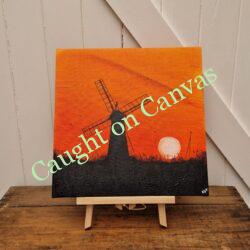 Orange Windmill Sunset