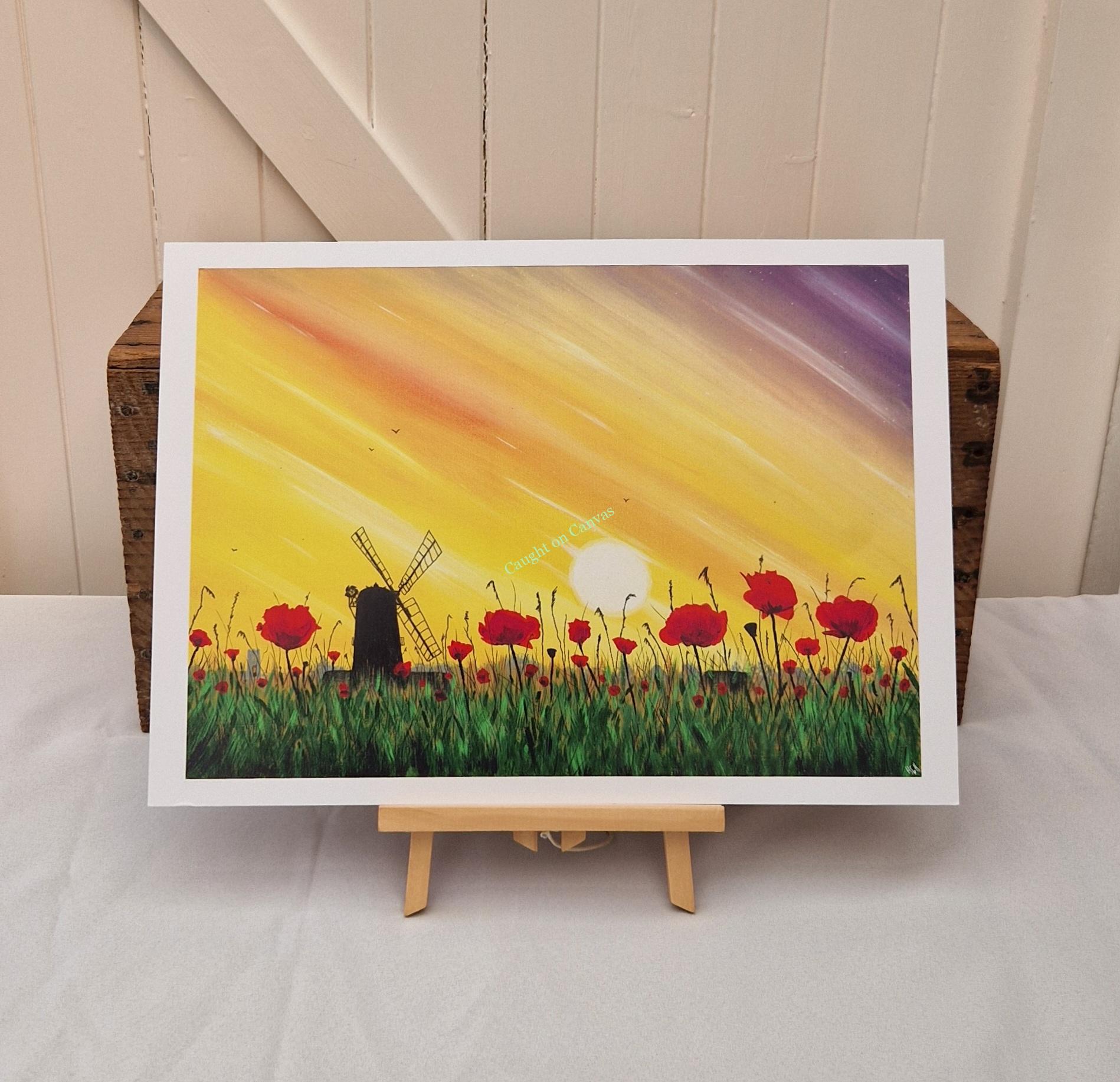 Windmill & Poppies. Norfolk.