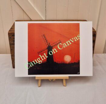 Orange Windmill Sunset - Image 2