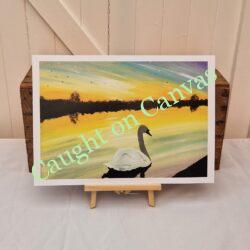 Lone Swan at Sunset