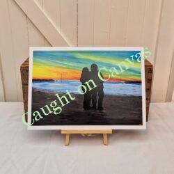 Sea Palling Couple Sunrise, Norfolk coast.