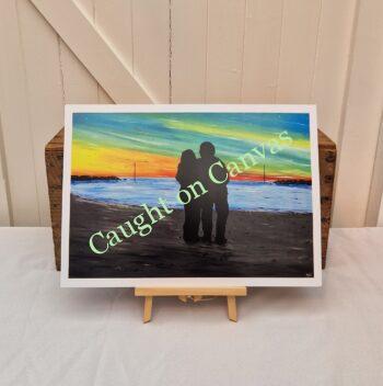 Sea Palling Couple Sunrise, Norfolk coast.