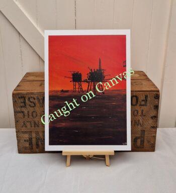 North Sea Gas Platform Sunrise.