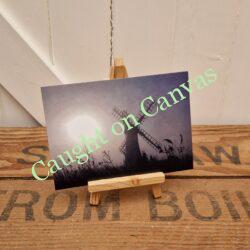 Thurne Mill Misty Sunrise postcard. Norfolk Broads.