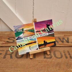 Norfolk Broads Paintings Collage Postcard.