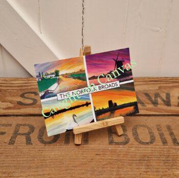 Norfolk Broads Paintings Collage Postcard.