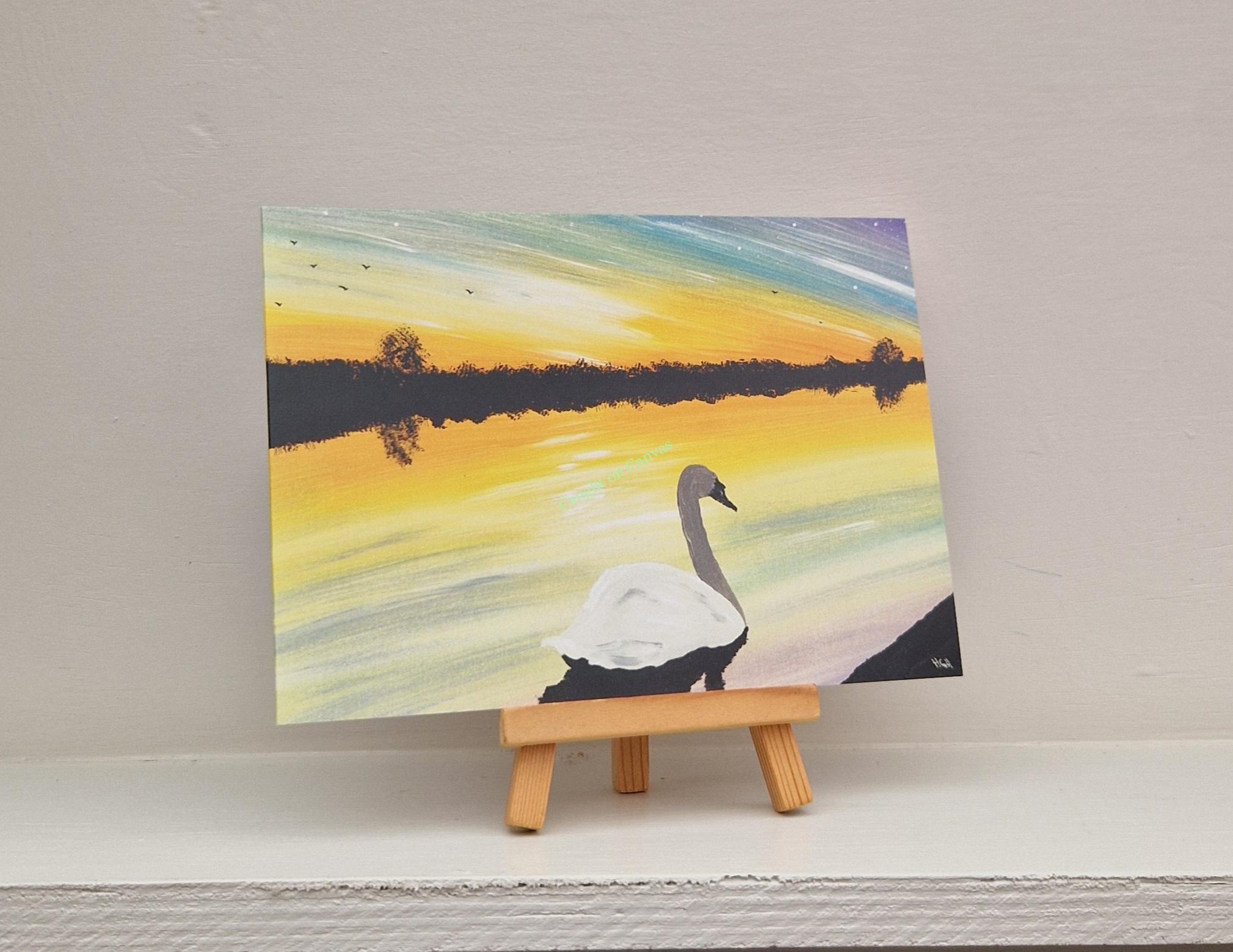 Lone Swan at Sunset - Image 2